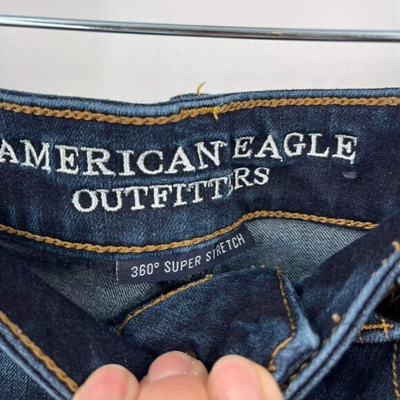 American Eagle Super Stretch Hi Rise‎ Shortie Size 0 destroyed distressed denim - Picture 10 of 14